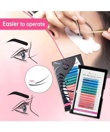 DIY Colored Gradient Lash Extensions 4 Colors Easy Fan 0.07mm D Curl 12mm 14mm 16mm Rainbow Eyelash Faux Mink Volume Eyelashes for Home and Salon Use Beauty7 - Buy Online on SooperMarket.com