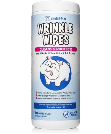 Squishface Wrinkle Wipes 6x8 Large Chlorhexidine Dog Wipes - Anti-Itch, Deodorizing, Tear Stain Remover for English Bulldog, Pugs, Frenchie, Bulldogs & More! - Buy Online on SooperMarket.com