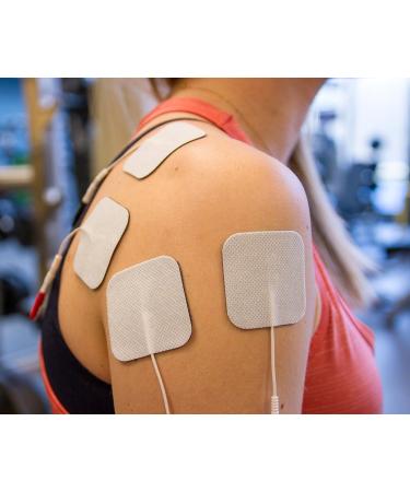Premium Re-Usable TENS/EMS Electrode Pads (4 Pack) Fabric Backed, Latex-Free Gel Pads for Pain Relief - Buy Online on SooperMarket.com