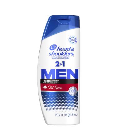 Head and Shoulders Mens 2 in 1 Dandruff Shampoo and Conditioner Anti-Dandruff Treatment Old Spice Swagger for Daily Use Paraben Free 20.7 oz