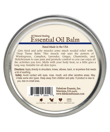 Fabulous Frannie Deep Tissue All-Natural Essential Oil Healing Balm - 3.5oz Organic Coconut Oil Shea Butter & Hemp Oils - Buy Online on SooperMarket.com