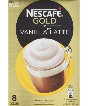 Nescaf Gold Vanilla Latte soluble bean coffee made of exquisite coffee beans caffeine -containing with extra lot of foam with vanilla taste quantity: 3 pack (3 x 148g) 8 portions 148 g (3 pack)