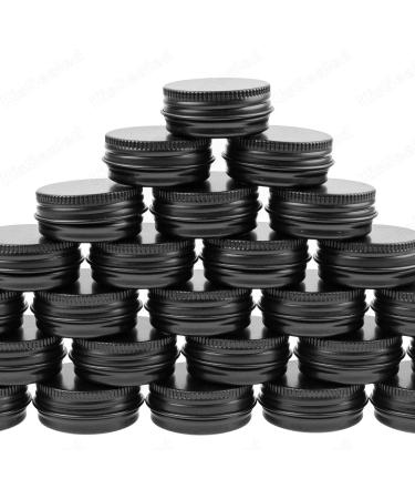 KisSealed 50 Pack Mini Aluminum Round Tin Jar 0.5 oz Refillable Metal Storage Travel Tins 15ML Black Empty Cosmetic Sample Containers Bottle with Screw Lid for Lip Balm Salve Powder Spice & Candies - Buy Online on SooperMarket.com
