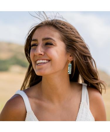 AYANA Abalone Gold-Plated Earrings for Crown, Third Eye & Heart Chakras | Handmade with Natural Healing Crystals - Tranquility, Harmony, Cleansing - Buy Online on SooperMarket.com