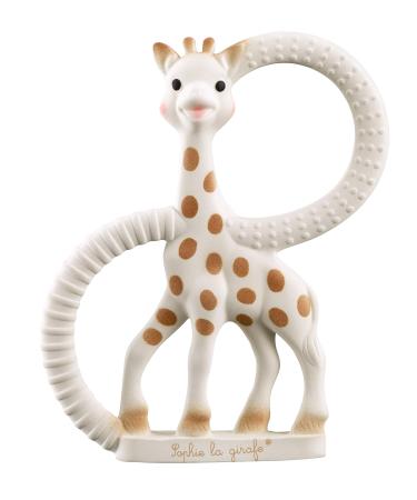 Sophie la girafe Baby Teething Ring 100% Natural Rubber Phthalate-Free Easy to Grip Baby Teether Suitable for Newborn Babies - Fresh Touch Box Single Sophie La Girafe Teething Ring