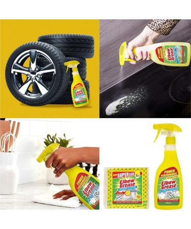 Elbow Grease All-purpose Degreaser Spray 500ml- Effective Cleaner Formula for Kitchen Fabric & Metallic Surfaces with 1 Pack of Elbow Grease Power Cloth & Oerich Card - Buy Online on SooperMarket.com