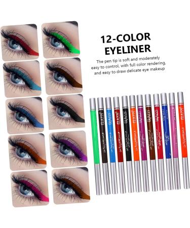 FOYTOKI 12 Pcs 1 Set Shadow Set Professional Eyeliner Pens Eye Liner Sharpeners Colorful Plastic - Buy Online on SooperMarket.com