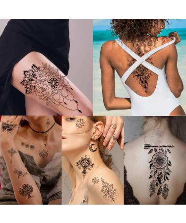 Yazhiji 40 Sheets Temporary Tattoos for Women and Girls - 10 Large and 30 Small Fake Tattoo Stickers Included - Buy Online on SooperMarket.com
