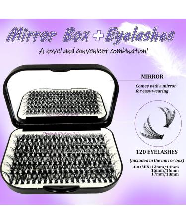 DNSGOOR DIY Lash Extension Kit 840Pcs D Curl Individual Lash Clusters Eyelashes Extension Set with Mirror Lash Storage Box Lash Bond&Seal Glue Remover Tweezers Lash Brush Applicator A-Lash Kit 30-60D - Buy Online on SooperMarket.com