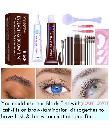 Lash & Brow Tint Kit - DIY Eyelash & Eyebrow Dye Set for 6 weeks of Voluminous Black Stained Mascara Look - Buy Online on SooperMarket.com