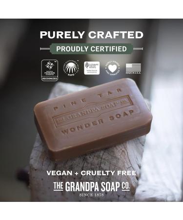 Pine Tar Bar Soap by The Grandpa Soap Company | Original Wonder Soap | 8-Pack 4.25 Oz Bars | Cleanser, Deodorizer & Moisturizer - Buy Online on SooperMarket.com