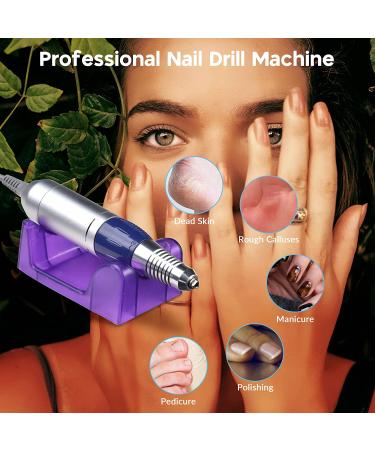 AW 22000RPM Electric Nail File Drill for Manicure Pedicure - Adjustable Speed Handpiece with Powder Brush and Finger Separator - Buy Online on SooperMarket.com