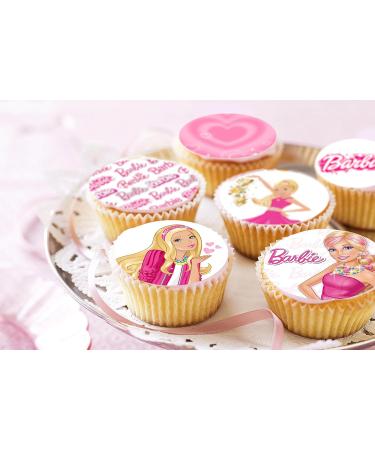Pre-Cut Barbie 6B Edible Stand up Wafer/Rice Paper Cupcake Cake Toppers Birthday Party Pink Decorations (24) - Buy Online on SooperMarket.com