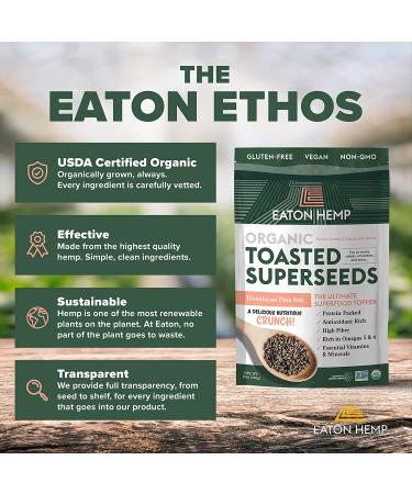 Eaton Hemp Pink Himalayan Sea Salt Toasted Super Seeds 12oz - Organic, High Fiber Plant-based Protein Snack with Natural Spices - Non-GMO, Gluten-free, Keto Friendly - Buy Online on SooperMarket.com
