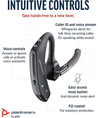Plantronics Poly Voyager 5200 UC Wireless Headset & Charging Case - Bluetooth Headset with Noise-Canceling Mic - Amazon Exclusive - Buy Online on SooperMarket.com