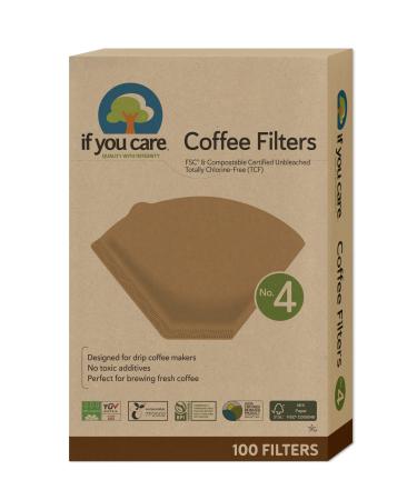 If You Care # 4 Cone Shaped Unbleached All Natural Compostable Coffee Filters, 100 Count (Pack of 1), Chlorine Free
