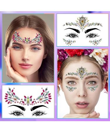 Mermaid Face Gems - 4 Sets Body & Eye Jewels for Women | Rave & Festival Party Accessories - Buy Online on SooperMarket.com