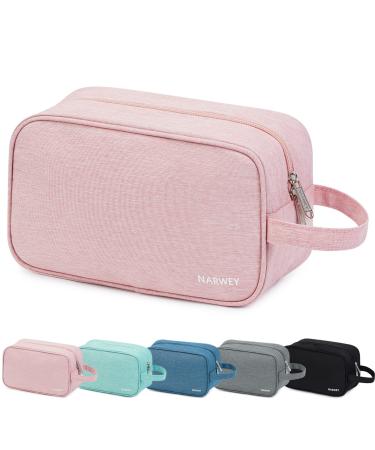 Travel Toiletry Wash Bag for Women Traveling Dopp Kit Makeup Bag Organizer for Toiletries Accessories Cosmetics (Pink) A-pink