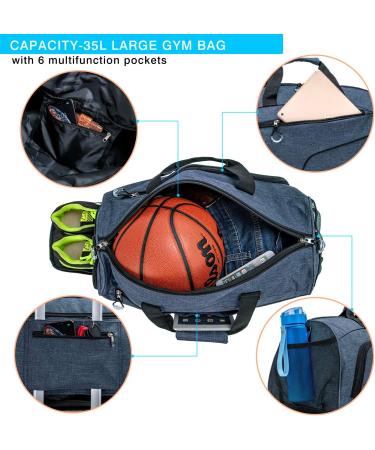 Kuston Sports Gym Bag with Shoes Compartment & Wet Pocket - Blue | Duffel Bag for Men and Women - Buy Online on SooperMarket.com