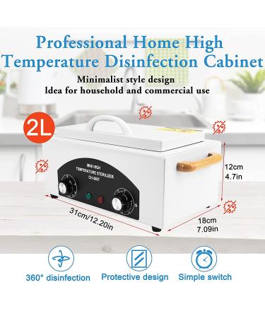2L Hot Towel Cabinet with Stainless Tray - High Temp Nail Salon Cleaning Box - 300W Dry Heat Spa Equipment for Barber Tools - 6 Piece Set - Buy Online on SooperMarket.com