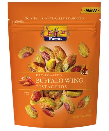 Setton Farms Pistachios, Buffalo Wing Flavored Pistachios, Naturally Seasoned, Dry Roasted No Shell Pistachios, Non-GMO Project Verified, Gluten Free, Vegan, Kosher, 5 Oz Resealable Bag