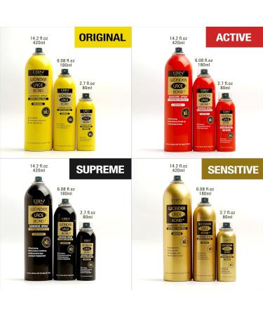EBIN NEW YORK Wonder Lace Bond Adhesive Spray Sensitive - Extreme Firm Hold 14.2 fl. oz./ 402mL |Sensitive Use Fast Drying No Residue No Build-up Powerful Hold All-Day Hold Easy Daily Wig Install Sensitive 14.2 fl oz / 400mL - Buy Online on SooperMarket.com
