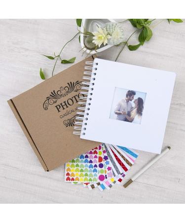 Small 8x8 DIY Scrapbook Photo Album | 80 Pages, Hardcover Craft Paper | Anniversary & Valentines Day Gift | White 8x8 Inch - Buy Online on SooperMarket.com