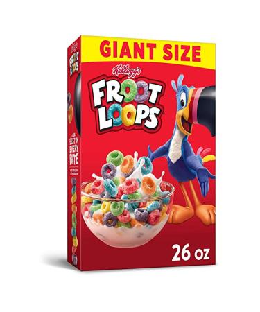Kellogg’s Froot Loops Cereal - Fruity Flavorful Breakfast Kids Love Giant-Size 26 oz Box