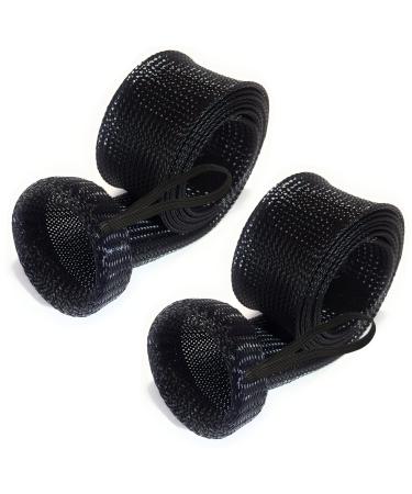 Reaction Tackle Fishing Rod Socks - Fishing Pole Sleeves and Covers for Baitcasting Rods Spinning Rods - Fits Up to 7ft and 8ft Fishing Rod Protector Sleeve Maximum Fishing Pole Protection (2 -Pack) XL Spin / Point End / 2.5 "X 67" Black
