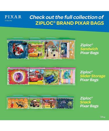 Ziploc Snack Bags with Grip 'n Seal Technology - 66 Count, Pixar Designs | On-the-Go Freshness, Easy Open/Close - Buy Online on SooperMarket.com