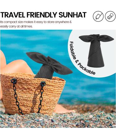 Simplicity Women's UPF 50+ UV Sun Protective Convertible Beach Visor Hat in Black - Buy Online on SooperMarket.com