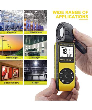 HOLDPEAK HP-881D Digital Lux Meter | 1-400,000 Lux/1-40,000 FC | Rotatable Detector for LCD Lights and Plants | Lumen Meter - Y-HP-881D - Buy Online on SooperMarket.com