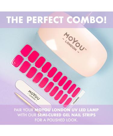 MOYOU LONDON Gel Nail Strips Set with Free UV Lamp - Easy Apply & Remove for Salon-Quality Manicure - Buy Online on SooperMarket.com