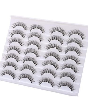 Outopen 14 Pairs D Curl Faux Mink False Eyelashes - 3D Fluffy Wispy Volume Pack - Buy Online on SooperMarket.com