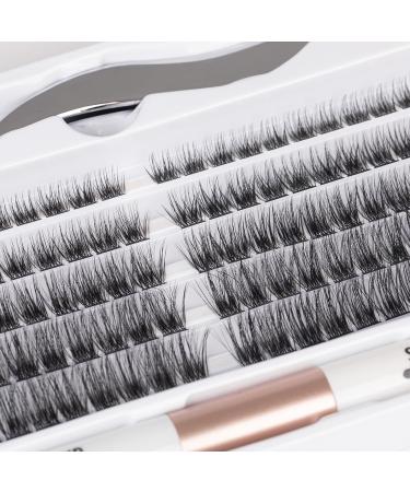 SISILILY Lash Extension Kit - 120 Cluster DIY False Eyelashes with Bond, Seal, Glue, Tweezers - C D Curl 10/12/14/15/16mm (DM28-mix) - Buy Online on SooperMarket.com