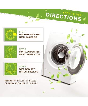 Renuv Washing Machine Cleaner Tablets - 40g Eco-Friendly Solution for Front Load, Top Load, HE Machines - Deep Cleans and Dissolves Slowly for Maximum Effect - Buy Online on SooperMarket.com