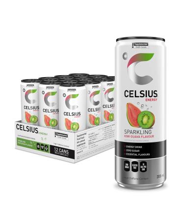 CELSIUS Sparkling Kiwi Guava Zero Sugar Energy Drink 335ml (Pack of 12)