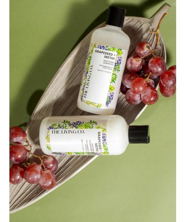 Shop THE LIVING CO Soothing Shampoo & Conditioner Combo - Grapeseed & Methi for Dandruff Relief | 600ml International Shipping Available - Buy Online on SooperMarket.com