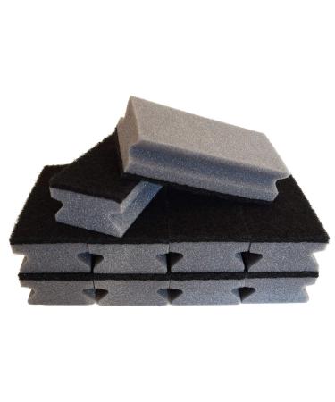 Sonty 10 pieces scourer Jumbo XL sponge black (grey 15 x 7 x 4 cm) Grey 15x7x4 cm (pack of 10)