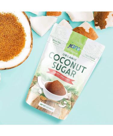 Jans Organic Coconut Sugar 16 oz - Gluten-Free, Non-GMO, Low Glycemic - Paleo & Vegan Friendly - Buy Online on SooperMarket.com