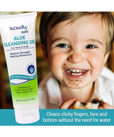 TriDerma Baby Aloe Cleansing Gel for Face and Body - 4 oz - Buy Online on SooperMarket.com