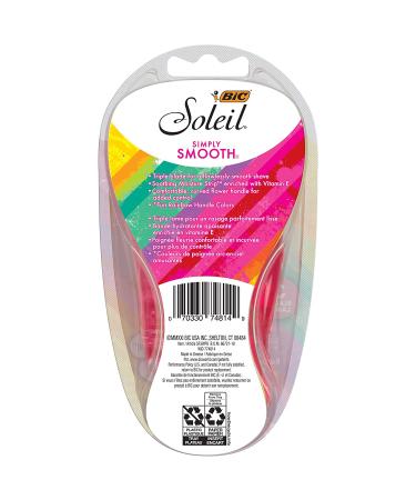 BIC Soliel Simply Smooth Special Edition Disposable Razors for Women - Sensitive Skin Razors with Vitamin E Strip - 8 Piece Set - Buy Online on SooperMarket.com