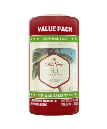 Old Spice Antiperspirant Deodorant for Men Fiji Scent Invisible Solid Fresher Collection 2.6 Oz Pack of 2