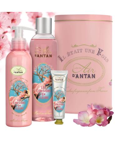 Un Air d'Antan Rose Perfume Spa Gift Basket Cherry Blossom 3PC - Buy Online on SooperMarket.com