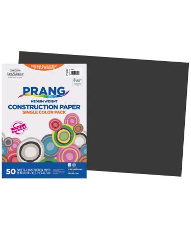 Prang (Formerly SunWorks) Construction Paper  Black  12 x 18  50 Sheets Black 12 x 18 Inches