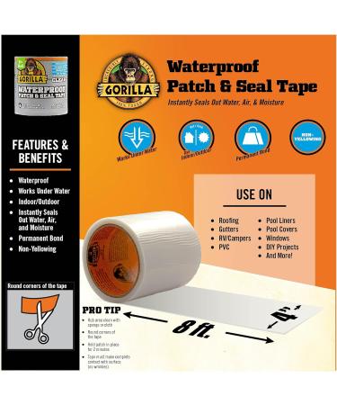 Gorilla 107263 4" x 8' Sealant Tape Clear 4 Pack 4 - Pack - Buy Online on SooperMarket.com