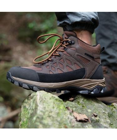 FREE SOLDIER Men's Waterproof Hiking Boots - Lightweight & Breathable Ankle Boots for Trekking - Black/Brown, Size 12 - Buy Online on SooperMarket.com