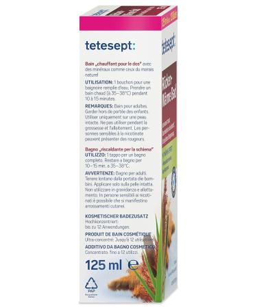 Tetesept Back Heat Bath - Relaxing Bath Additive with Mineral Salts for Warm Relief | 2 Pack (125 ml each) - International Shipping Available - Buy Online on SooperMarket.com