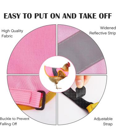 3 Pcs Adjustable Reflective Hen Vest Set - Chicken Harness & Saddle Aprons for Feather Protection - Ideal for Duck, Goose, Poultry, Dog - Pink - Buy Online on SooperMarket.com