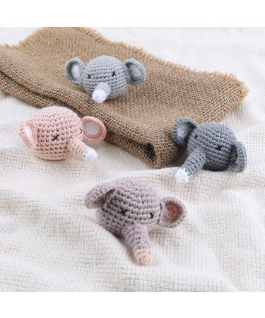 Baby Pacifier Clip DIY Crochet Elephant Teething Toy Rattle Teether Shower Gift - 6-12 Months - Buy Online on SooperMarket.com